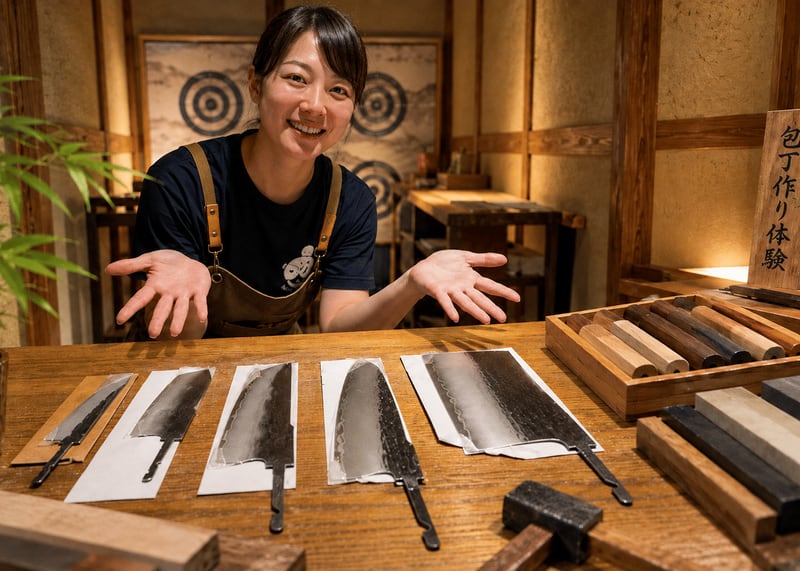 京都・嵐山の包丁づくり体験